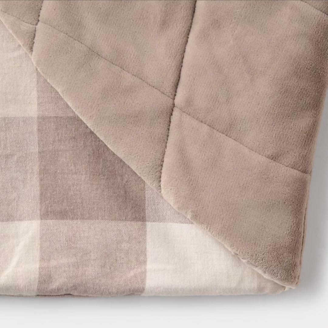 無印良品　フランネルこたつふとん・小　１８５×２１０ｃｍ・ベージュチェック