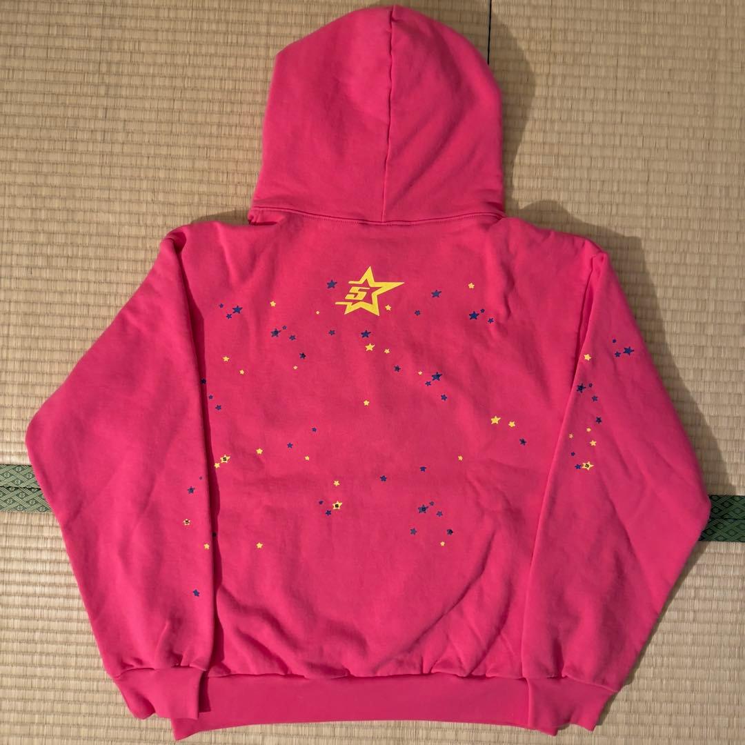 さとし Spider / Sp5der P*NK V2パーカー ピンク