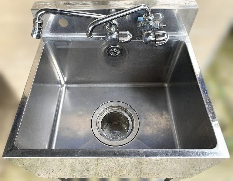 業務用ステンレス製1槽式シンク 流し台 バックガード・水栓付 厨房