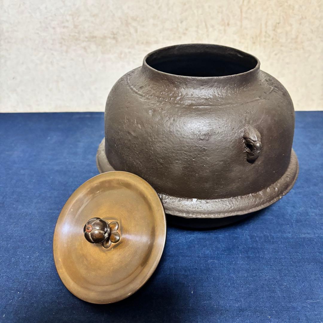 風炉/茶釜/電熱器/唐銅朝鮮風炉釜/野々田製電熱器/敷板/茶道具/お点前道具