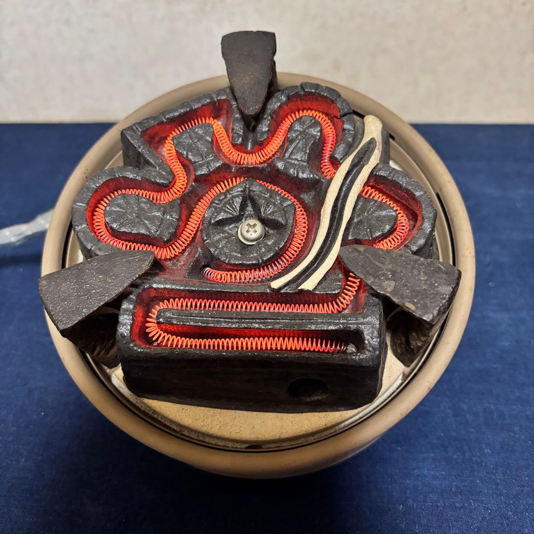 風炉/茶釜/電熱器/唐銅朝鮮風炉釜/野々田製電熱器/敷板/茶道具/お点前道具