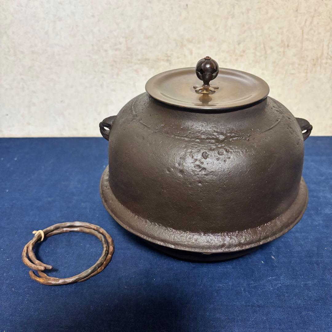 風炉/茶釜/電熱器/唐銅朝鮮風炉釜/野々田製電熱器/敷板/茶道具/お点前道具