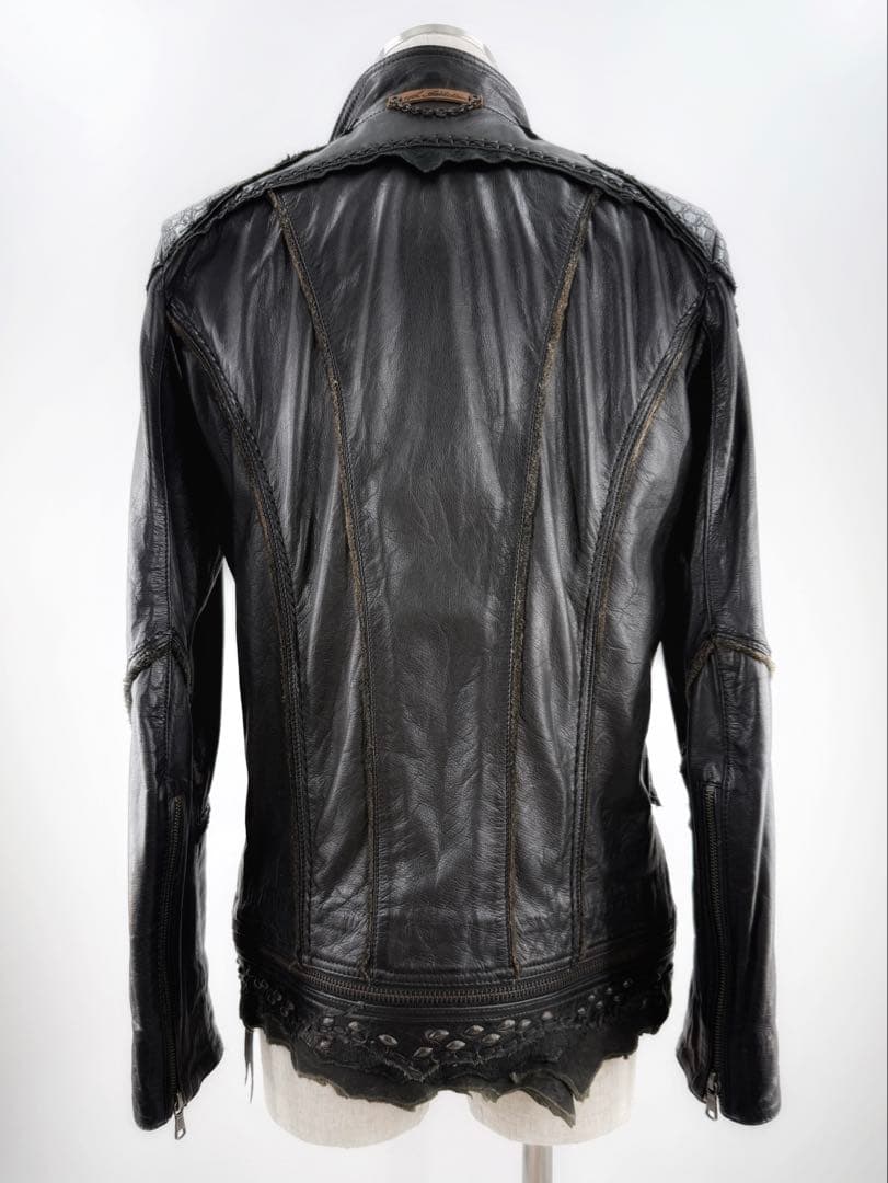 【特注品】14thaddiction レザージャケット クロコダイル調 革ジャン