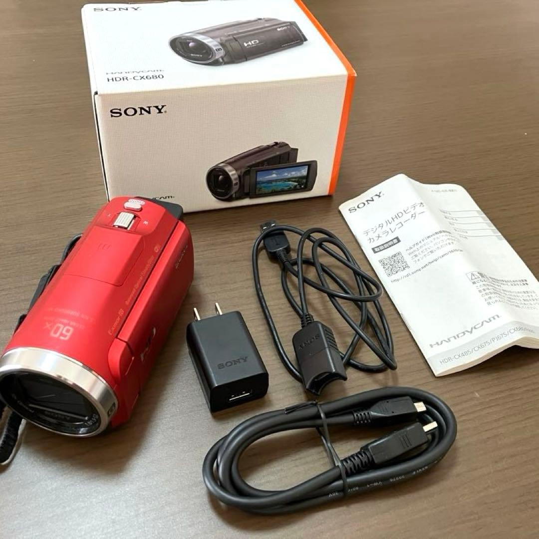 SONY HDR-CX680 デジタルHDビデオカメラ レッド　動作確認済み