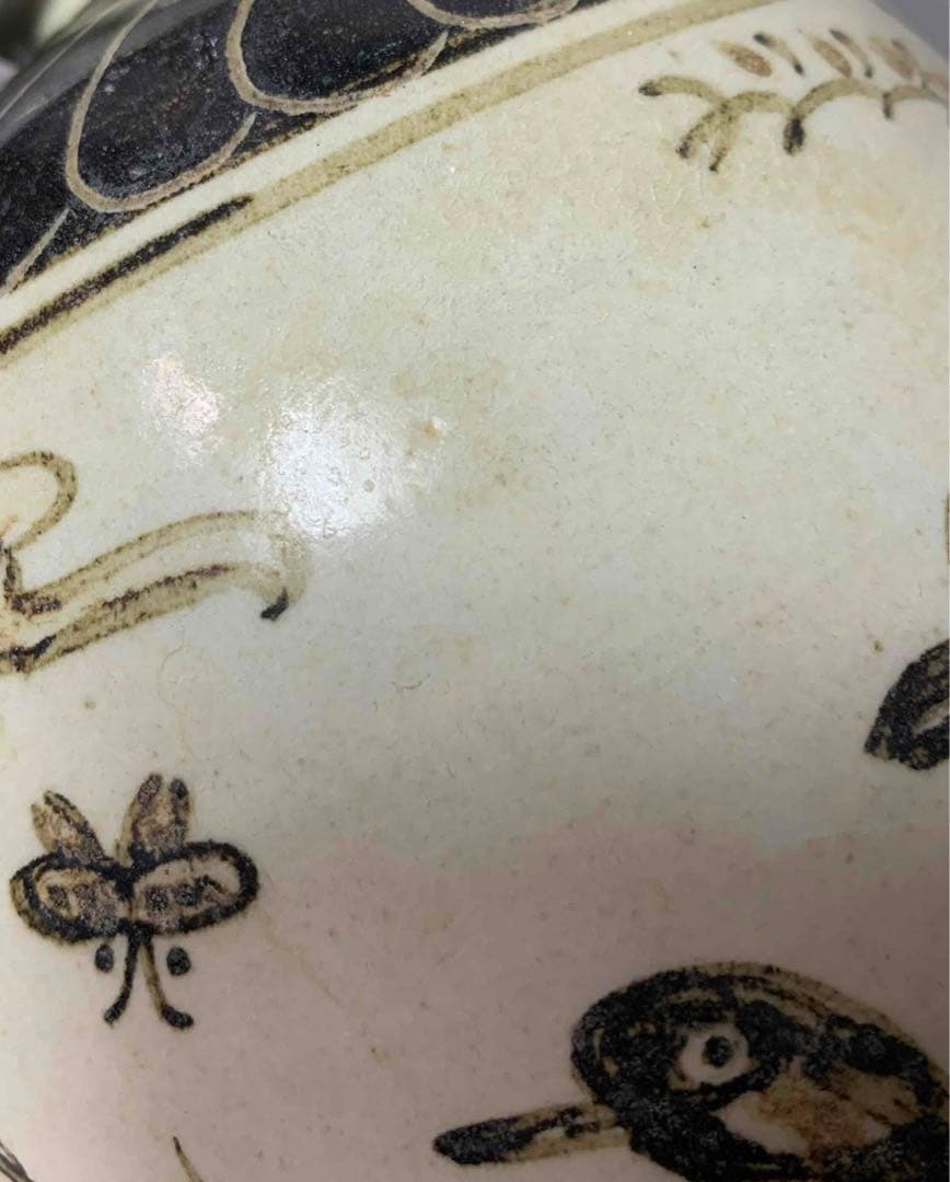 中国 花鳥蝶の絵瓶　u6230906