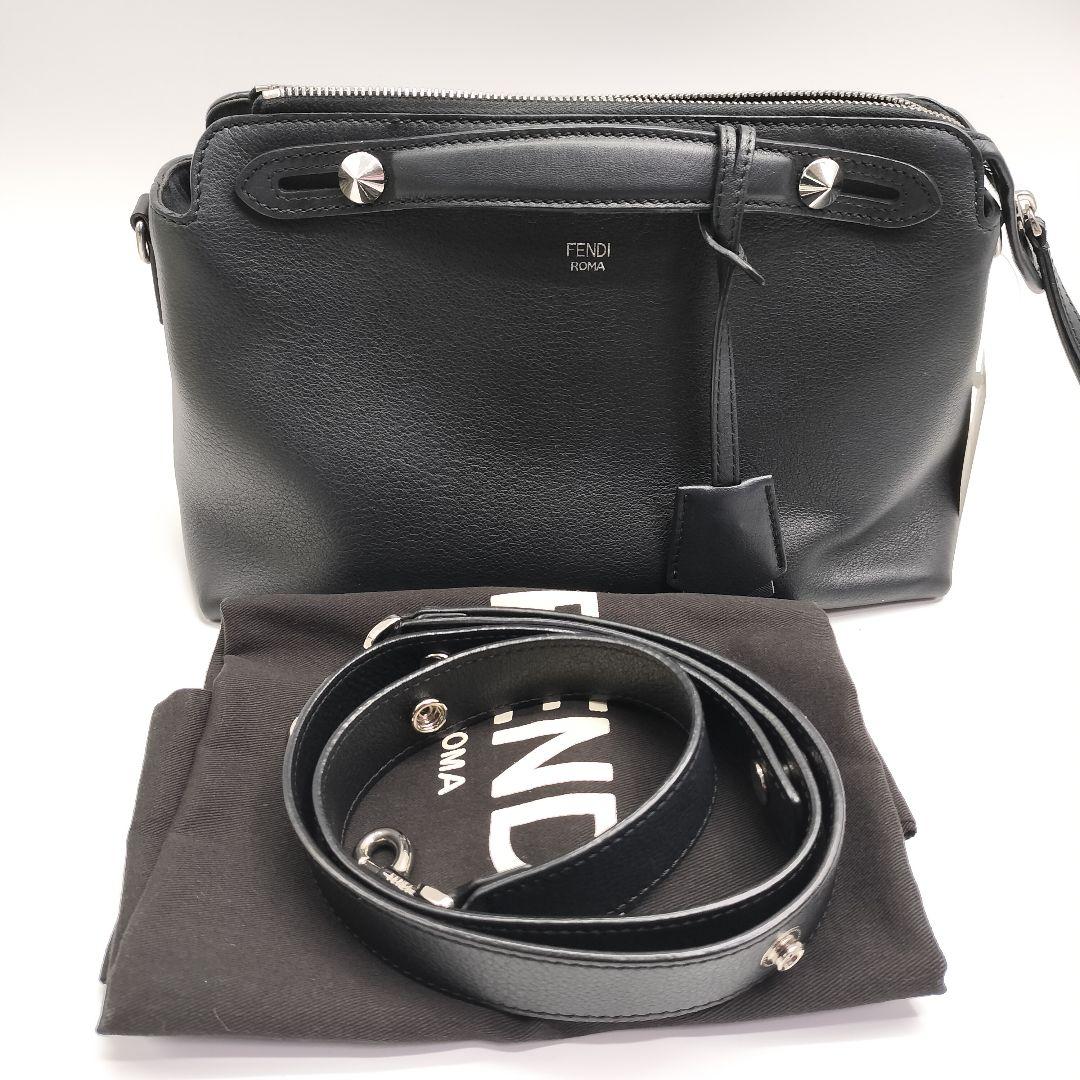 FENDI ブラックレザー バイザウェイ ショルダーバッグ