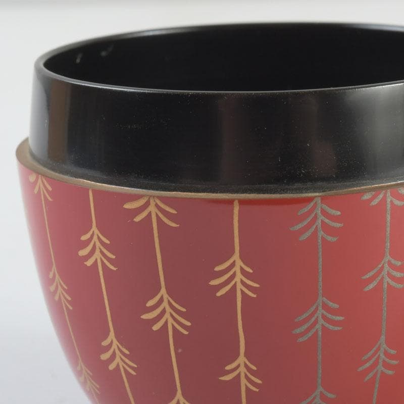 茶道具　京塗師　堀井胡春作　朱塗　柳蒔絵　中棗　共箱　V　9480