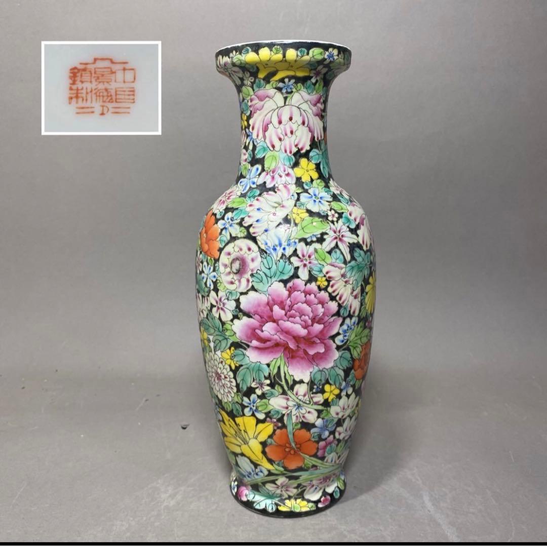 中国古美術　景德鎮　古玩　粉彩　花瓶　花器　花入　サイズ 25.5㎝