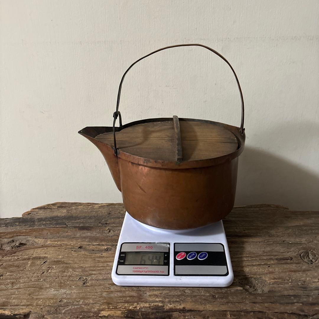 シャビー　古い片口銅鍋　その③コッパーケトル　薬缶　ガーデニング　古道具　検李朝