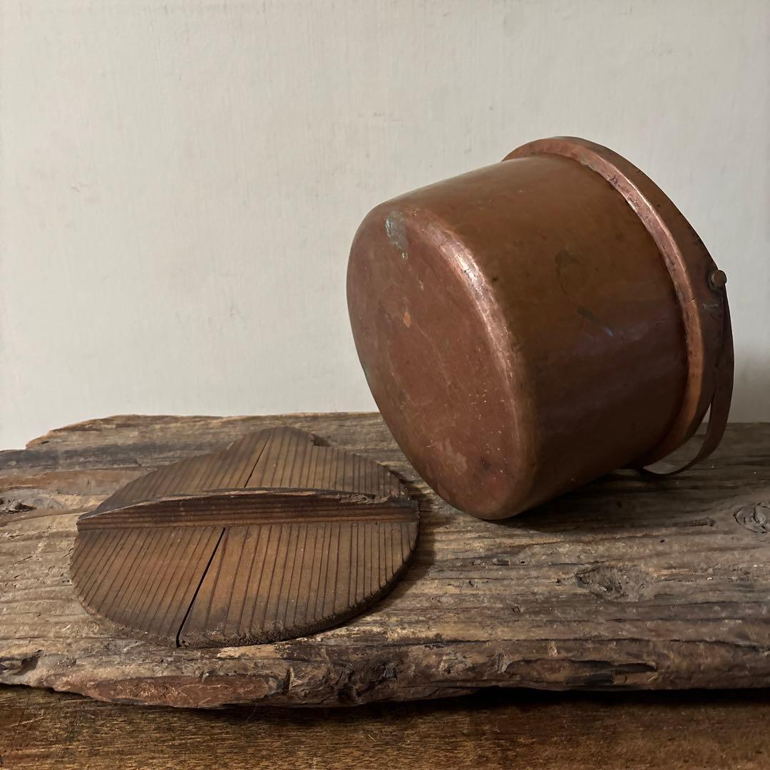 シャビー　古い片口銅鍋　その③コッパーケトル　薬缶　ガーデニング　古道具　検李朝