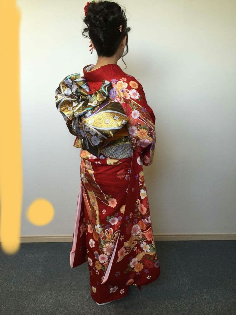 ★れもんざめ様★【京都きもの友禅】振袖赤＋着物帯