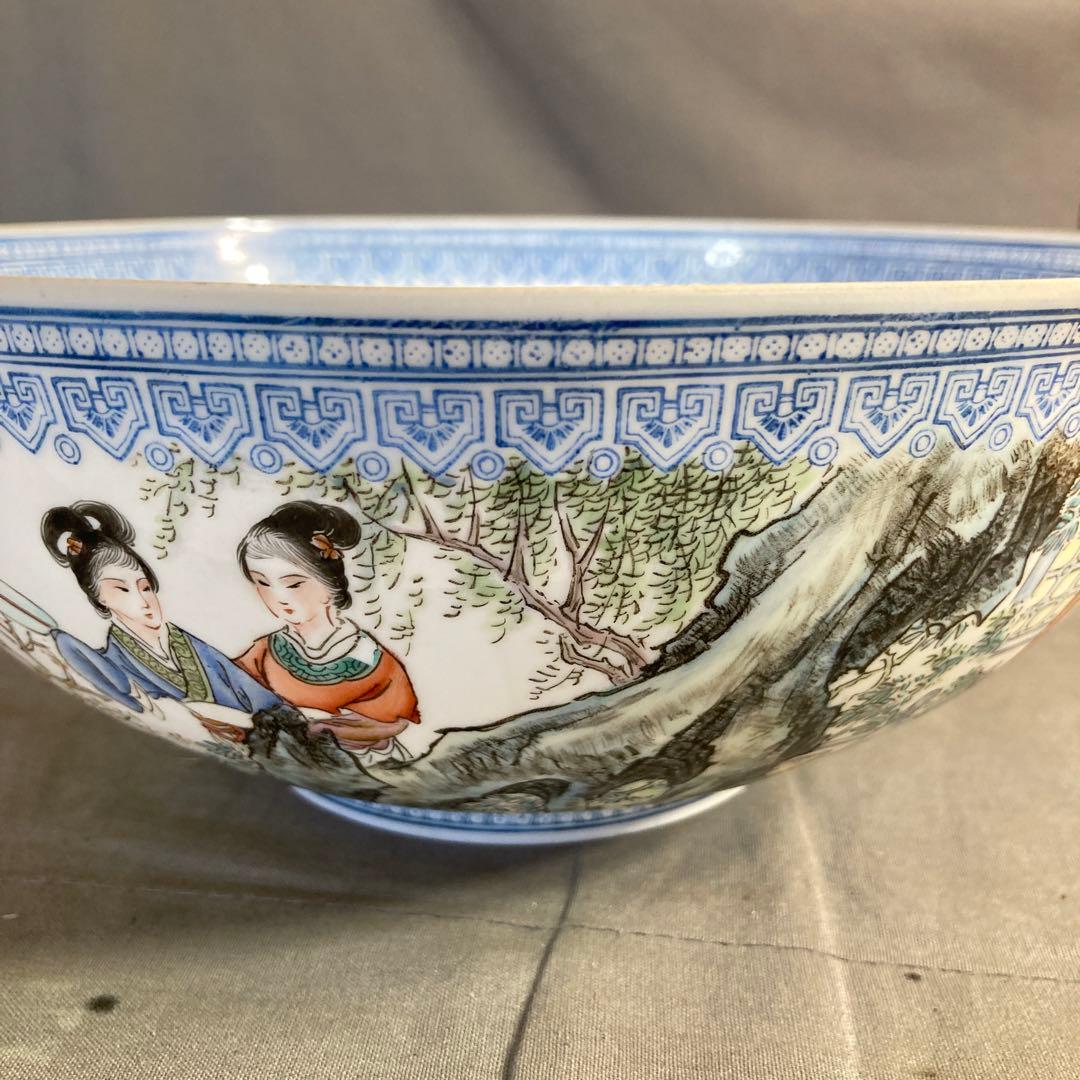 【景徳鎮製】景徳鎮の伝統　中国の名窯　乾隆年製　錦宮廷女官図　極薄胎　大鉢