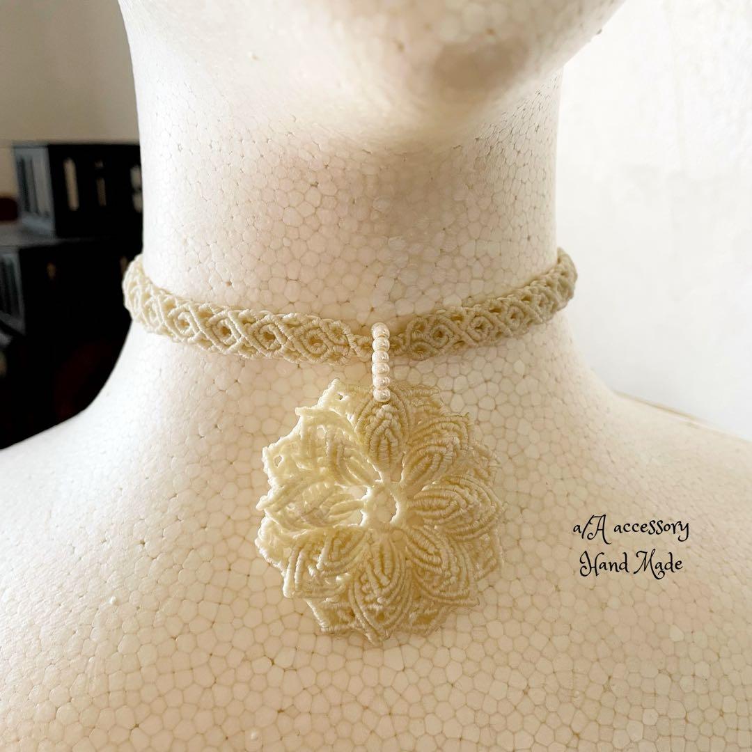 301 「butterfly」　マクラメチョーカー　ターコイズ