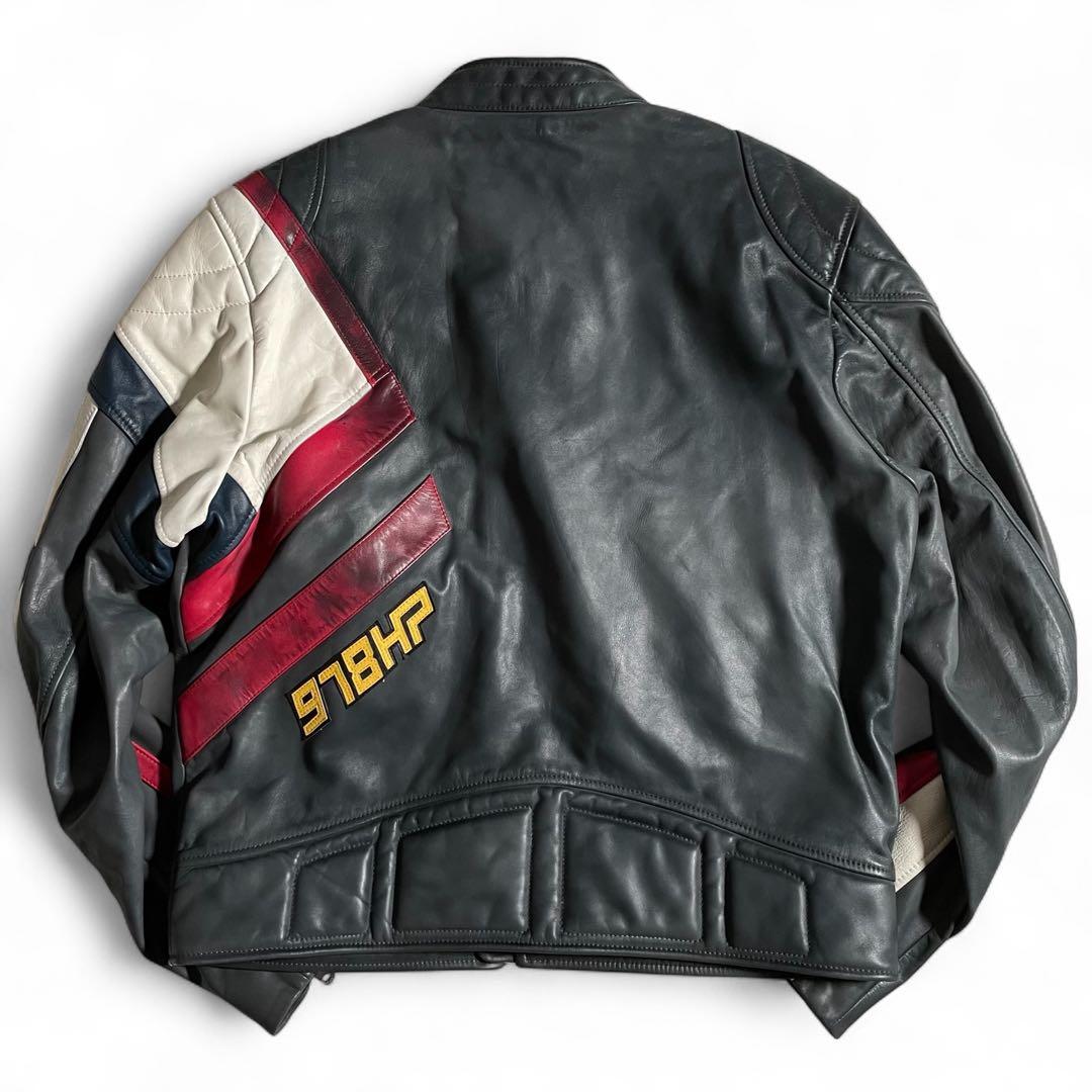 ディーゼル シングルライダースジャケット ヴィンテージ加工 パデット