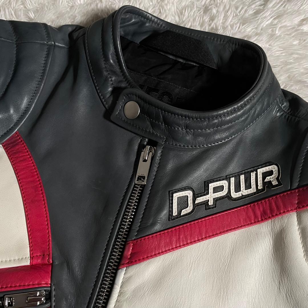 ディーゼル シングルライダースジャケット ヴィンテージ加工 パデット