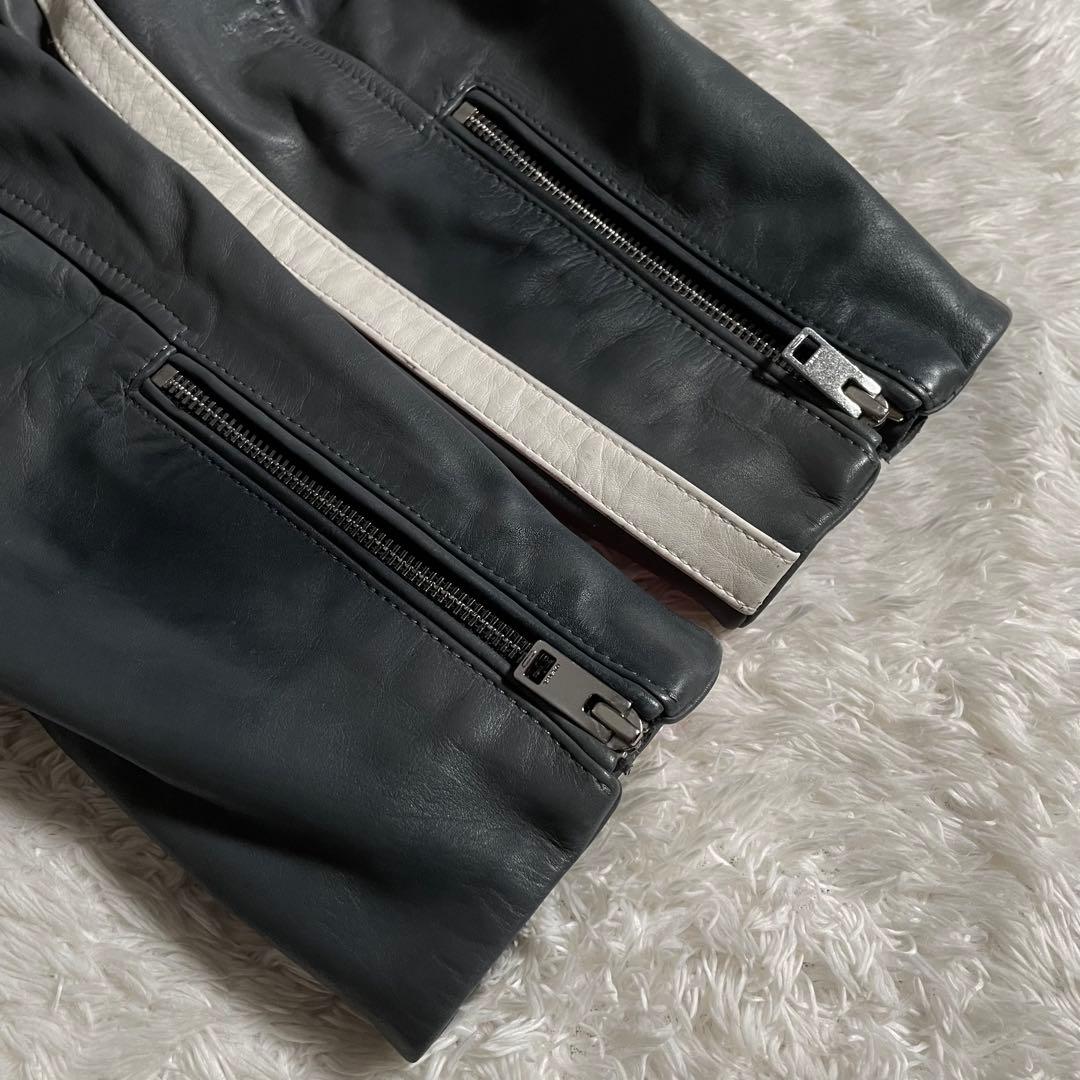 ディーゼル シングルライダースジャケット ヴィンテージ加工 パデット