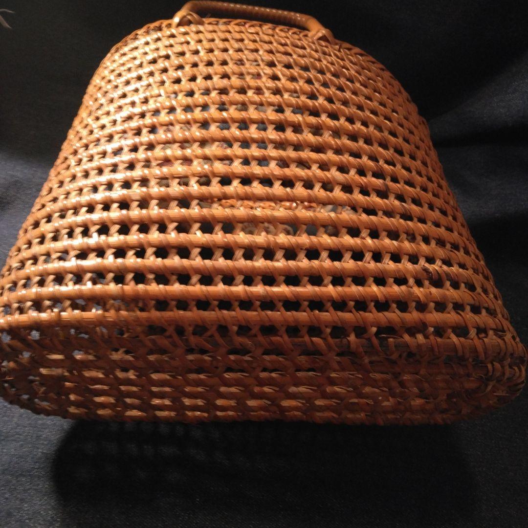 戦前の手提げバック　竹製？ 骨董　和更紗　中古品　アンティーク　着物