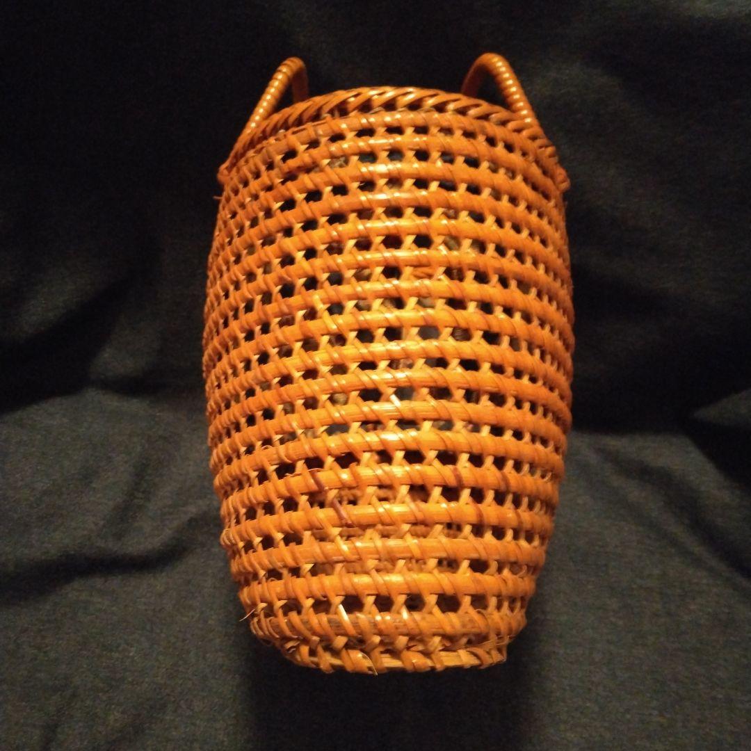 戦前の手提げバック　竹製？ 骨董　和更紗　中古品　アンティーク　着物