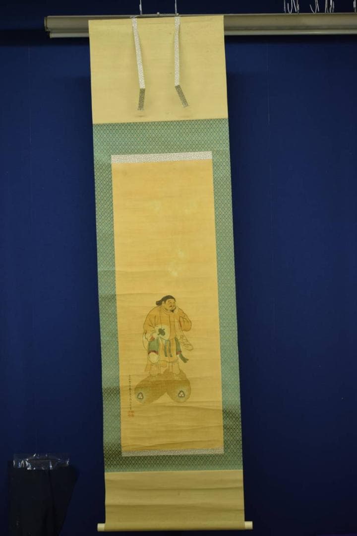 真作/鞆音/大黒図/布袋屋掛軸HF-228