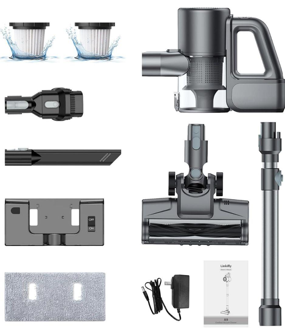 掃除機 コードレス 水拭き Linkifly A9 コードレス掃除機 強力吸引