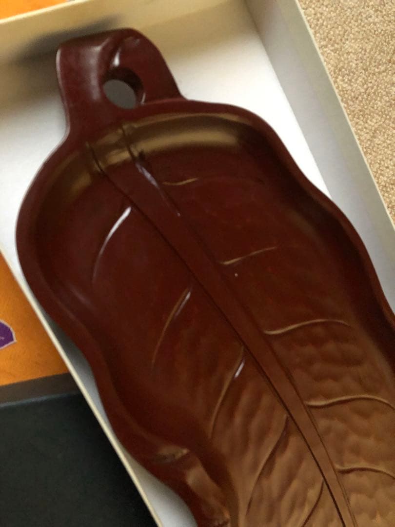 漆器 葉型 盆 箱入　40㎝