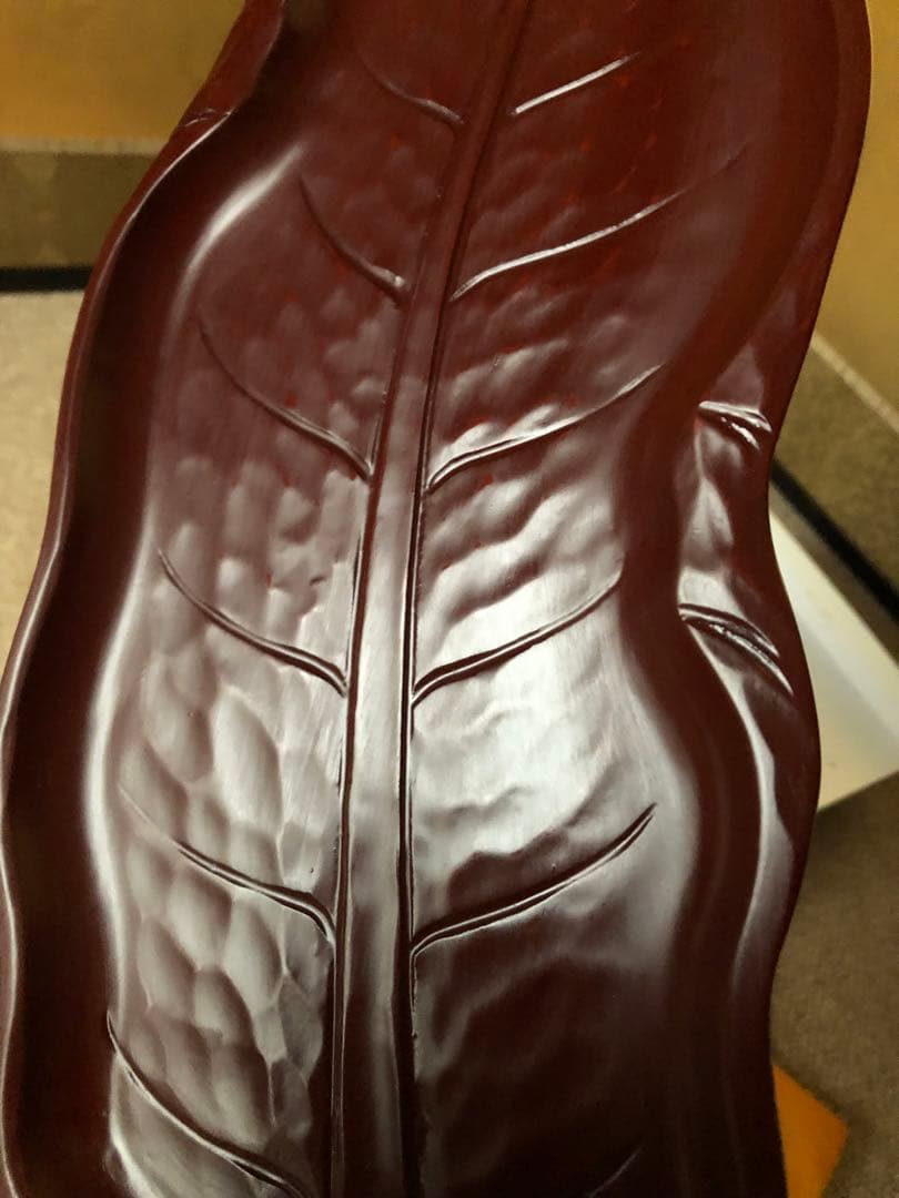 漆器 葉型 盆 箱入　40㎝