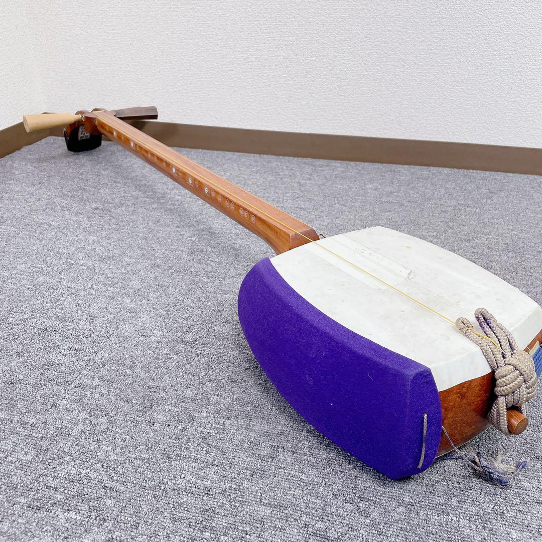 津軽三味線 花梨 延棹 丸打胴 人工皮 三味線 和楽器