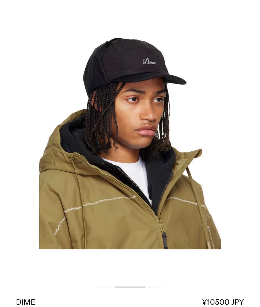 Dime Cursive Earflap Cap / Black ブラック　黒
