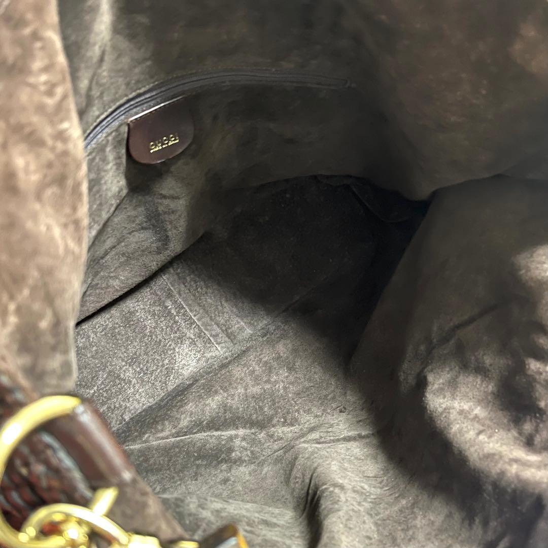 GUCCI グッチ バンブー 2WAYショルダーバッグ こげ茶 オールド