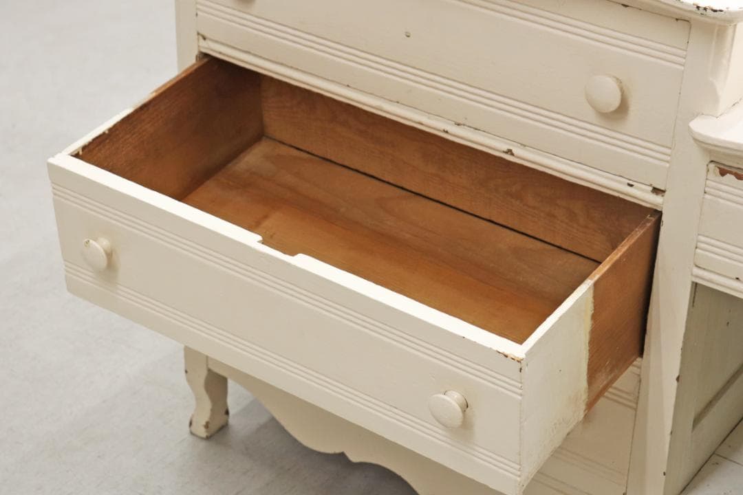 ヴィンテージ ホワイト ペイント クラシカル サイドボード キャビネット 収納