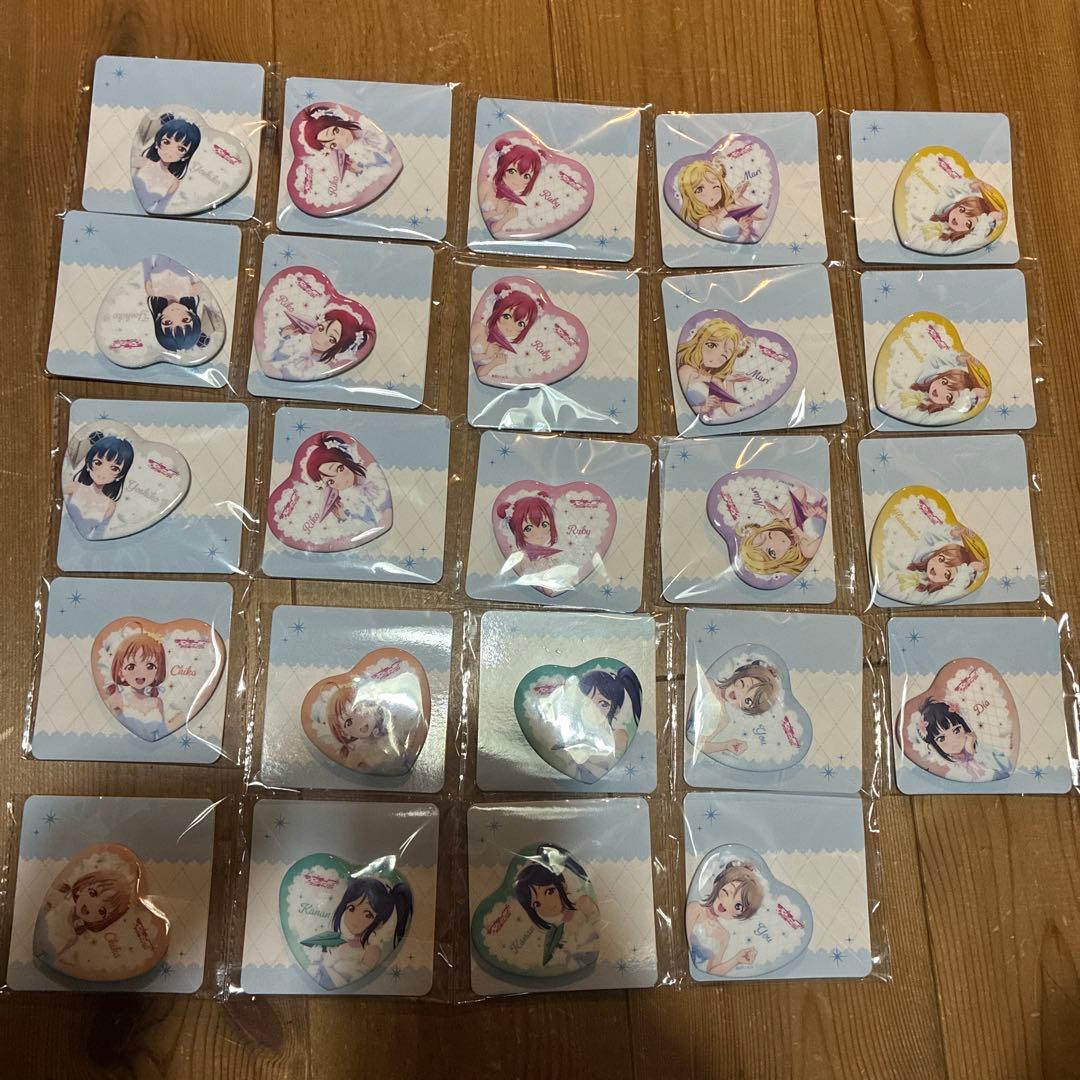 モーリー限定 ラブライブ！サンシャイン!! ハート型缶バッジ 24個セット