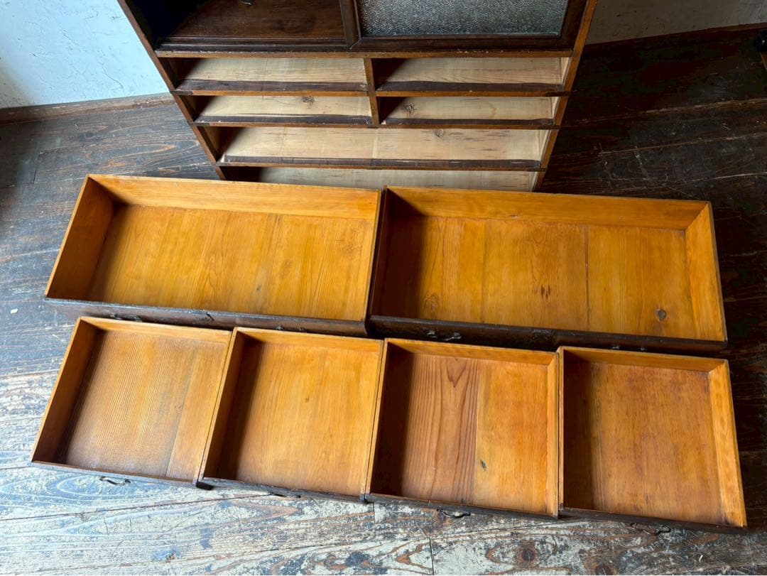 ダイヤガラス ミニ箪笥 インテリア 昭和レトロ 当時物 古道具