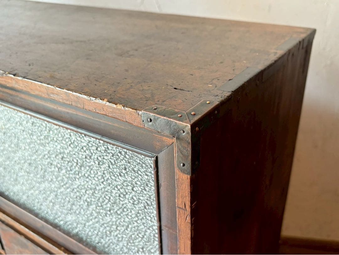 ダイヤガラス ミニ箪笥 インテリア 昭和レトロ 当時物 古道具