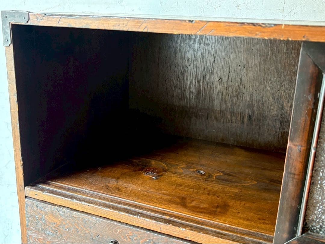 ダイヤガラス ミニ箪笥 インテリア 昭和レトロ 当時物 古道具