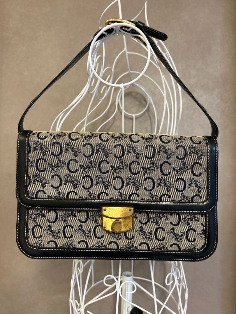 至高の逸品✨CELINE ショルダーバッグ Cマカダム　ゴールド金具 /725