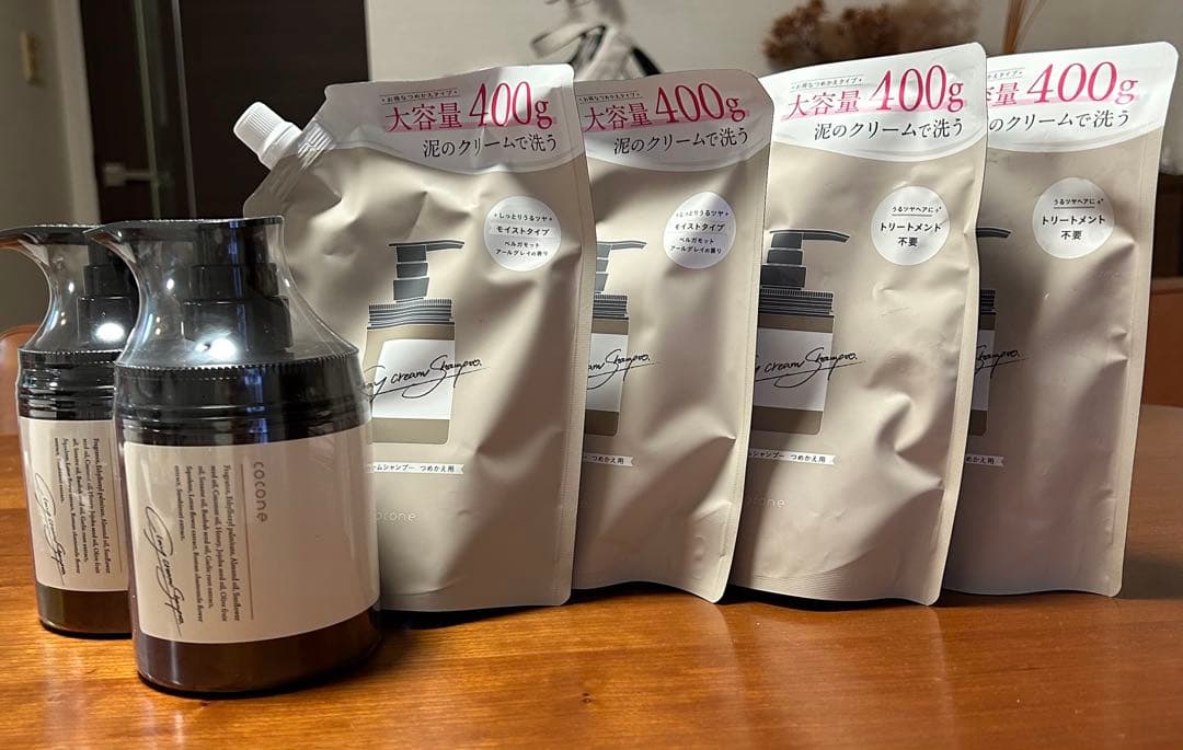 cocone 本体2個クリームシャンプー 400g 詰め替え4個