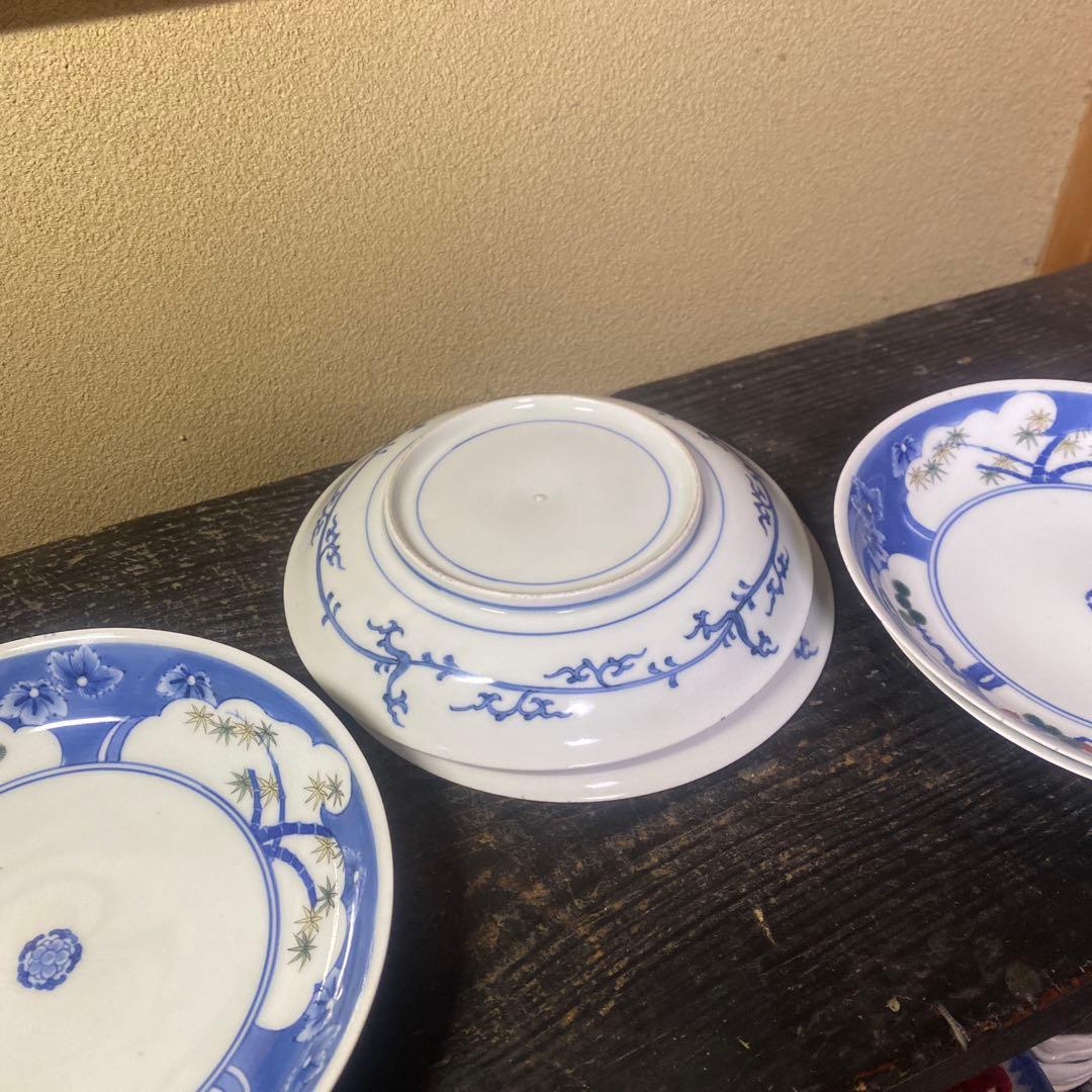 色絵松竹梅6寸皿5枚セット