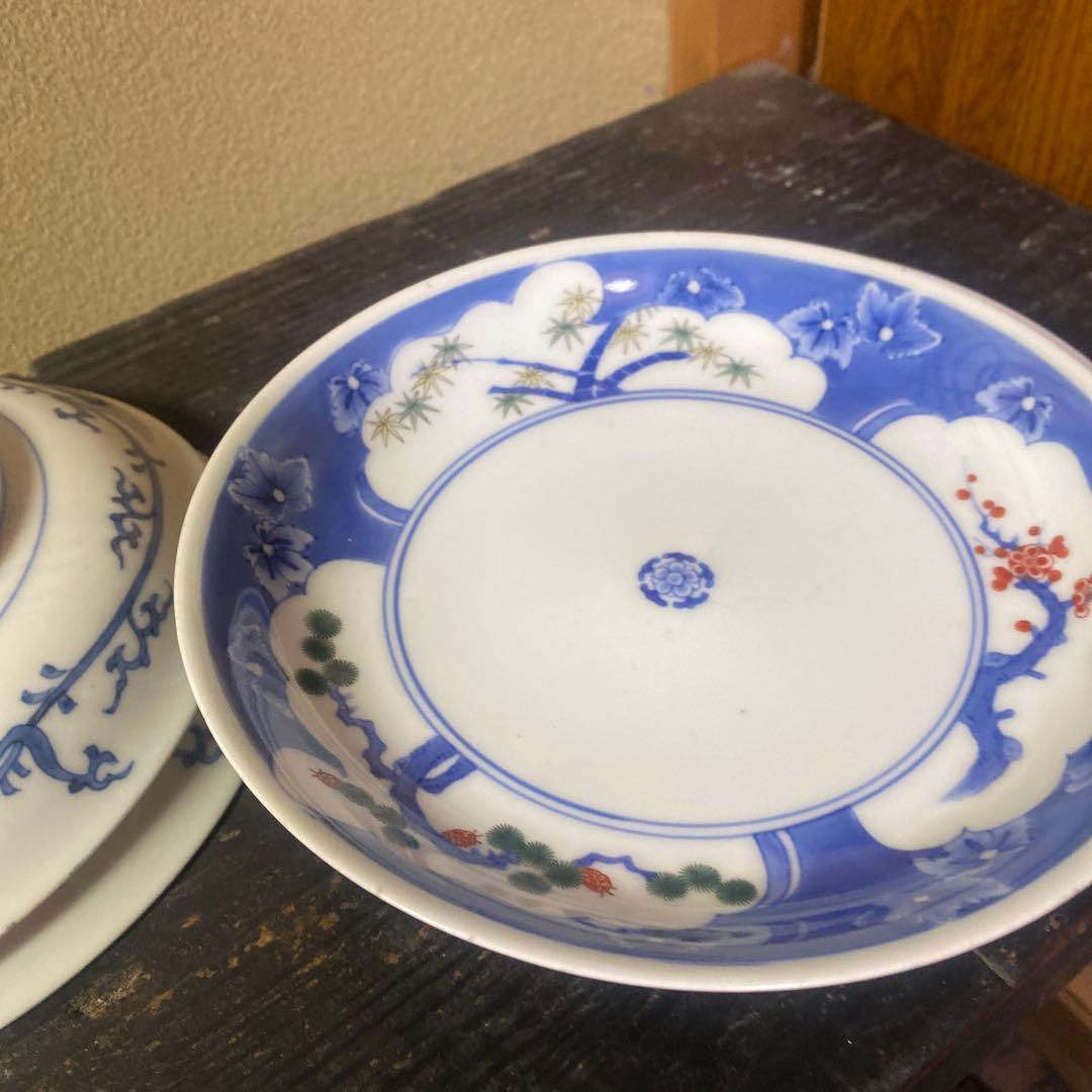 色絵松竹梅6寸皿5枚セット