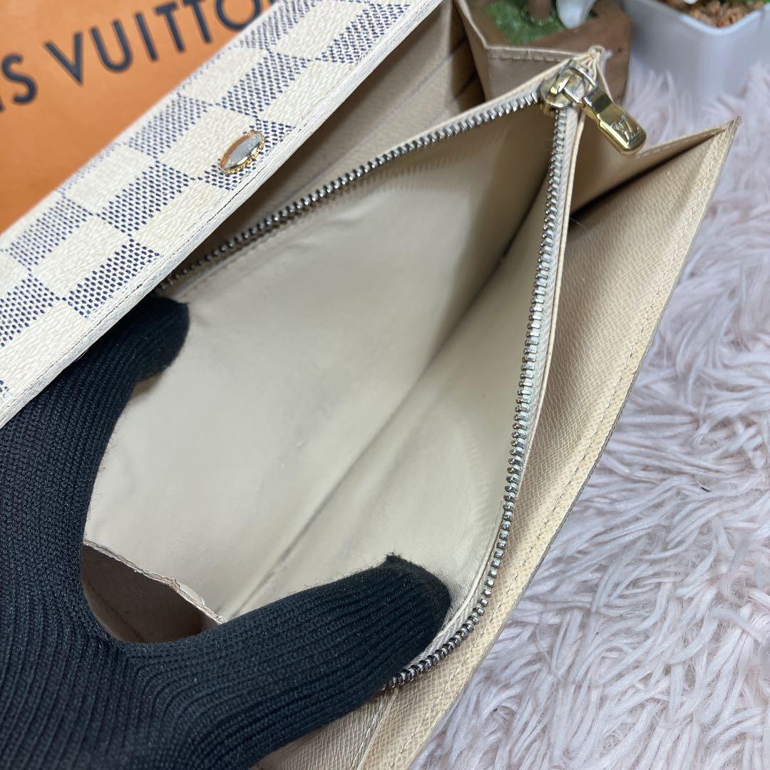 美品 ルイヴィトン ダミエアズール ポルトフォイユ サラ レディース 長財布