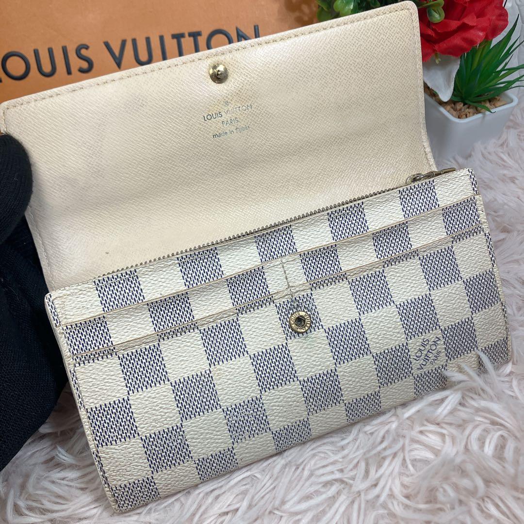 美品 ルイヴィトン ダミエアズール ポルトフォイユ サラ レディース 長財布