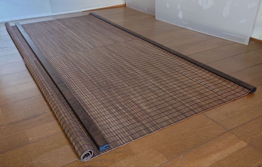 別注依頼暖簾仮写真幅約180cm（90x2）長さ約80cmと60cm 焦茶色木簾