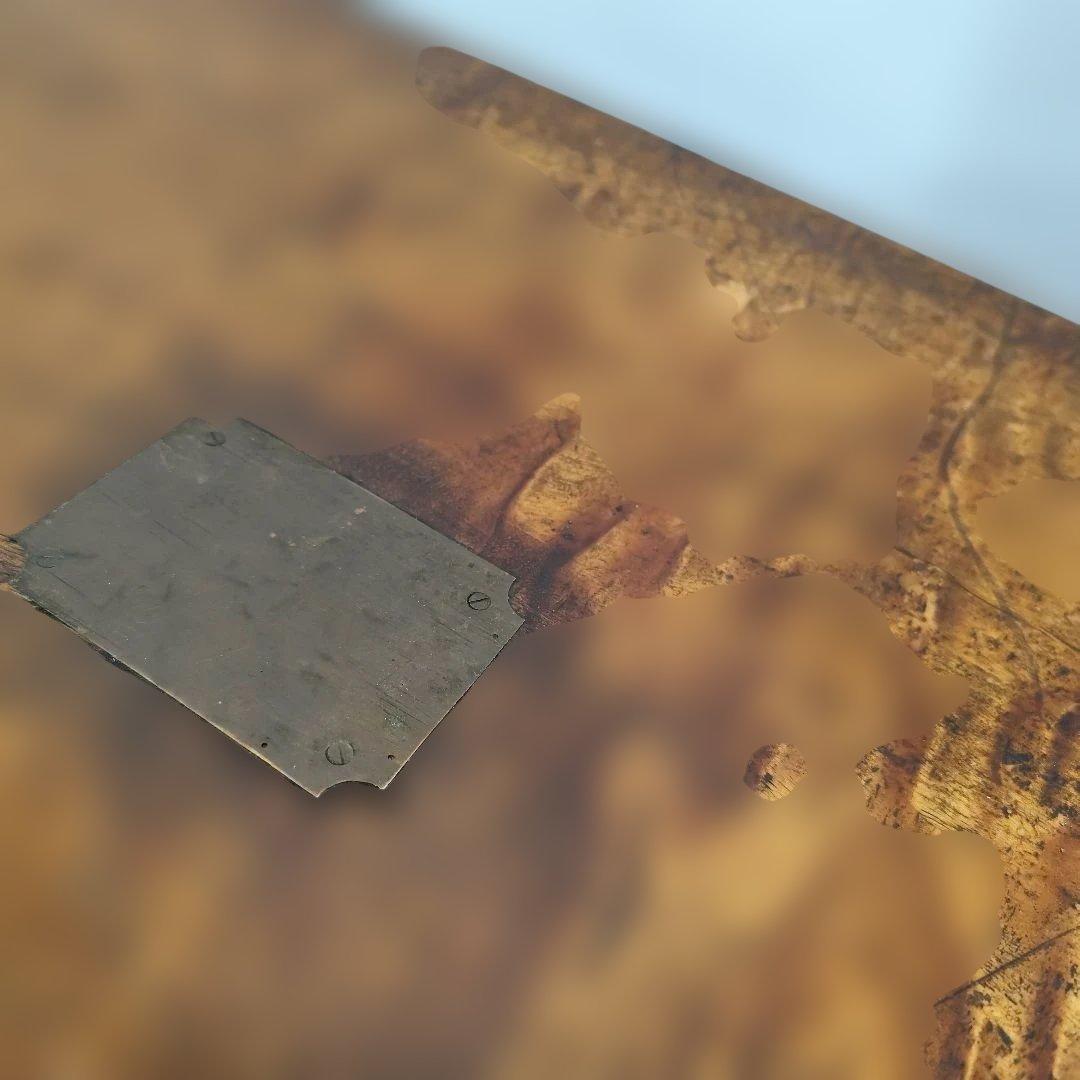 アンティーク 木製収納箱 大きめ 真鍮金具 飴色