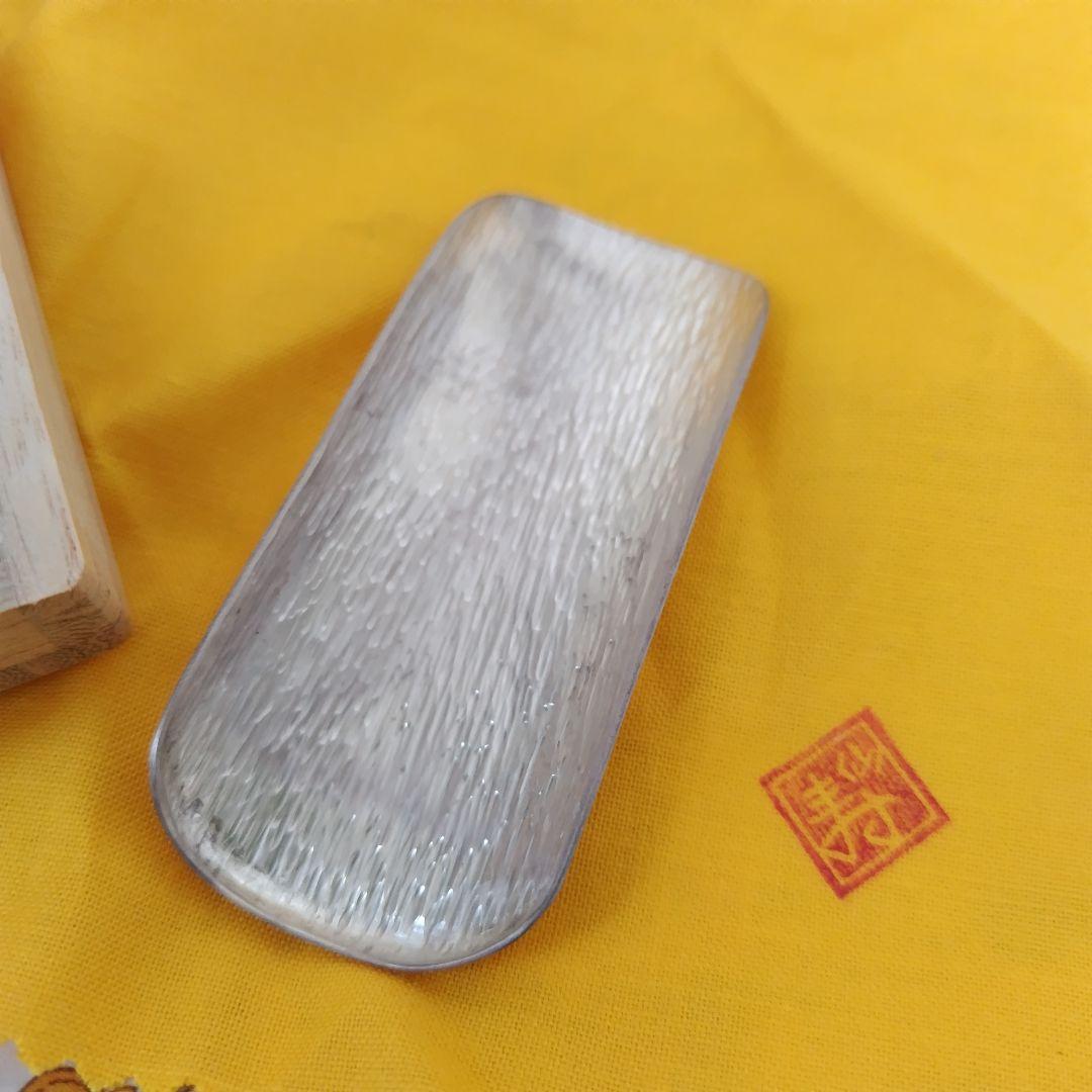 匠の名品　柳村仙寿作　純銀製茶合　茶道具　岡山刀彫師