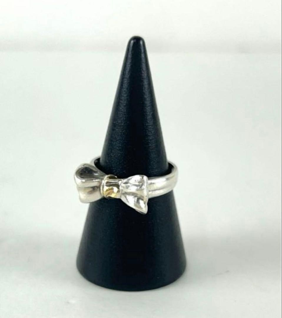 Tiffany リボンシルバー ゴールド リング　11号