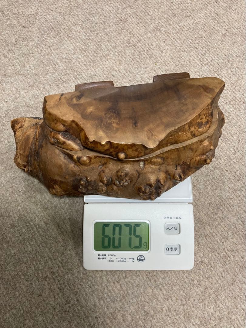 極品　天然神木製 小物入れ　天然石浄化