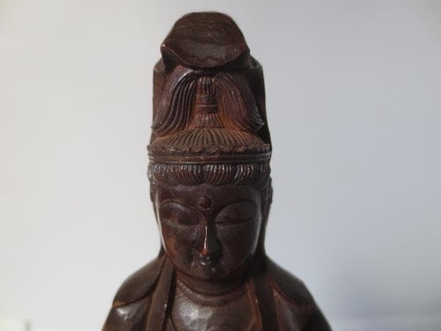 木彫観音立像　木彫仏　木彫　高さ24㎝　　R7/12/3-1
