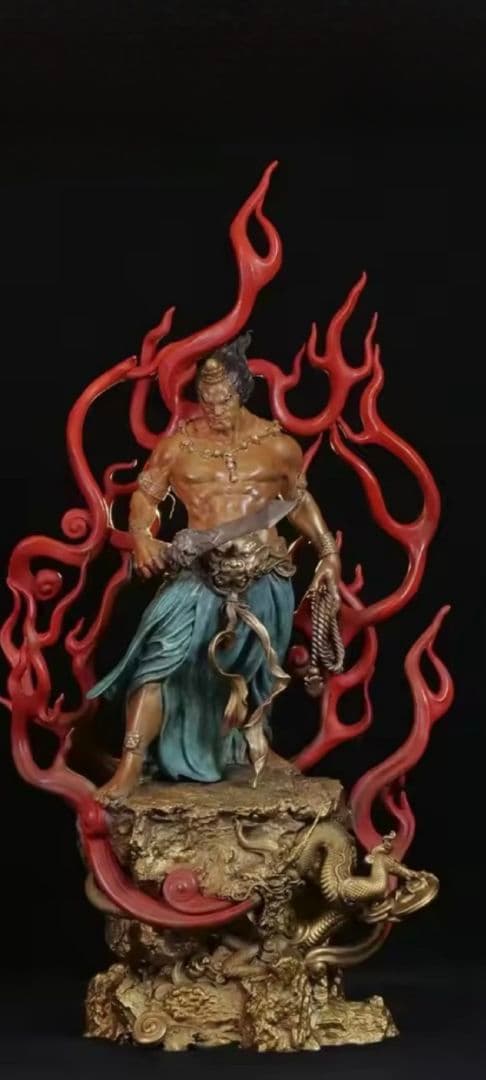 神像 不動明王 青銅 フィギュア 中国 工芸品 風水 魔除け 精巧インテリア