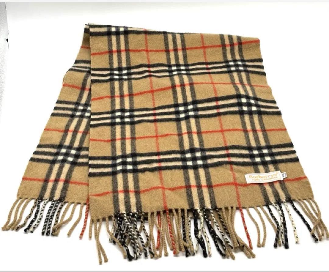 極美品Burberrys バーバリーカシミヤ 100%ノバチェックマフラー