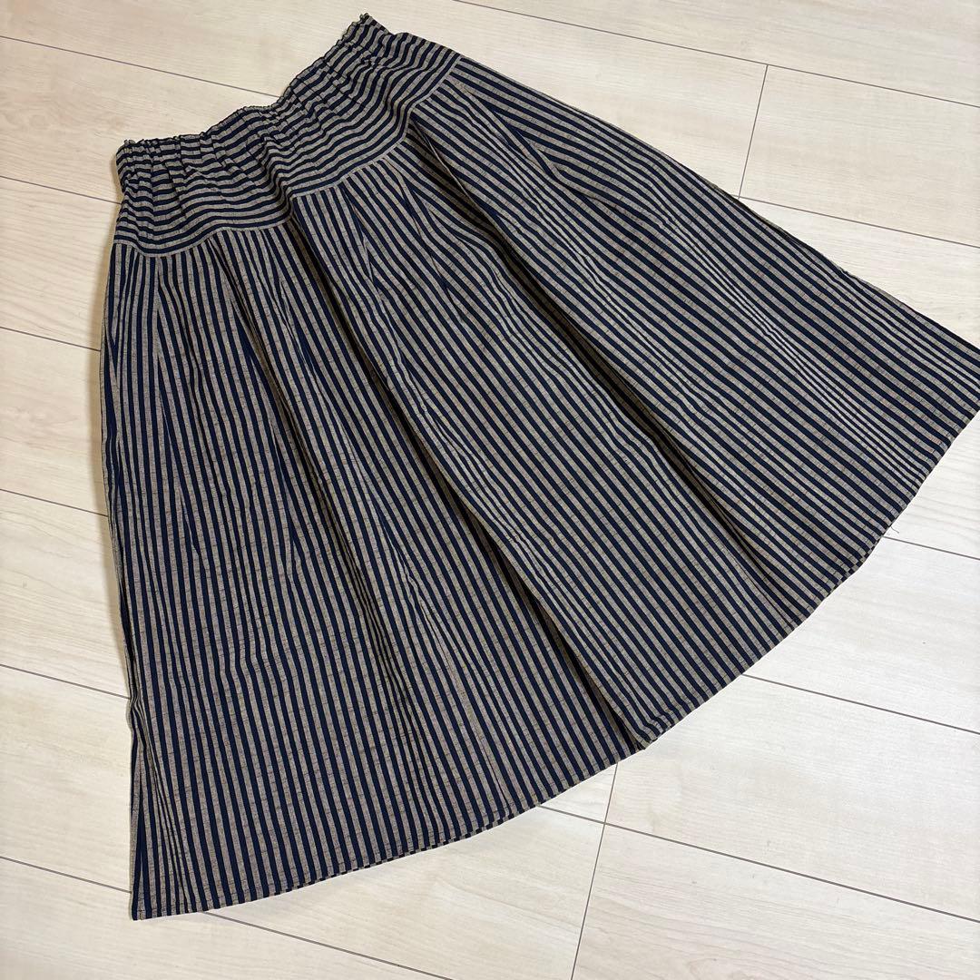 タイムセール☆ヤンマ産業　タックスカート　棒縞　ノーマル丈