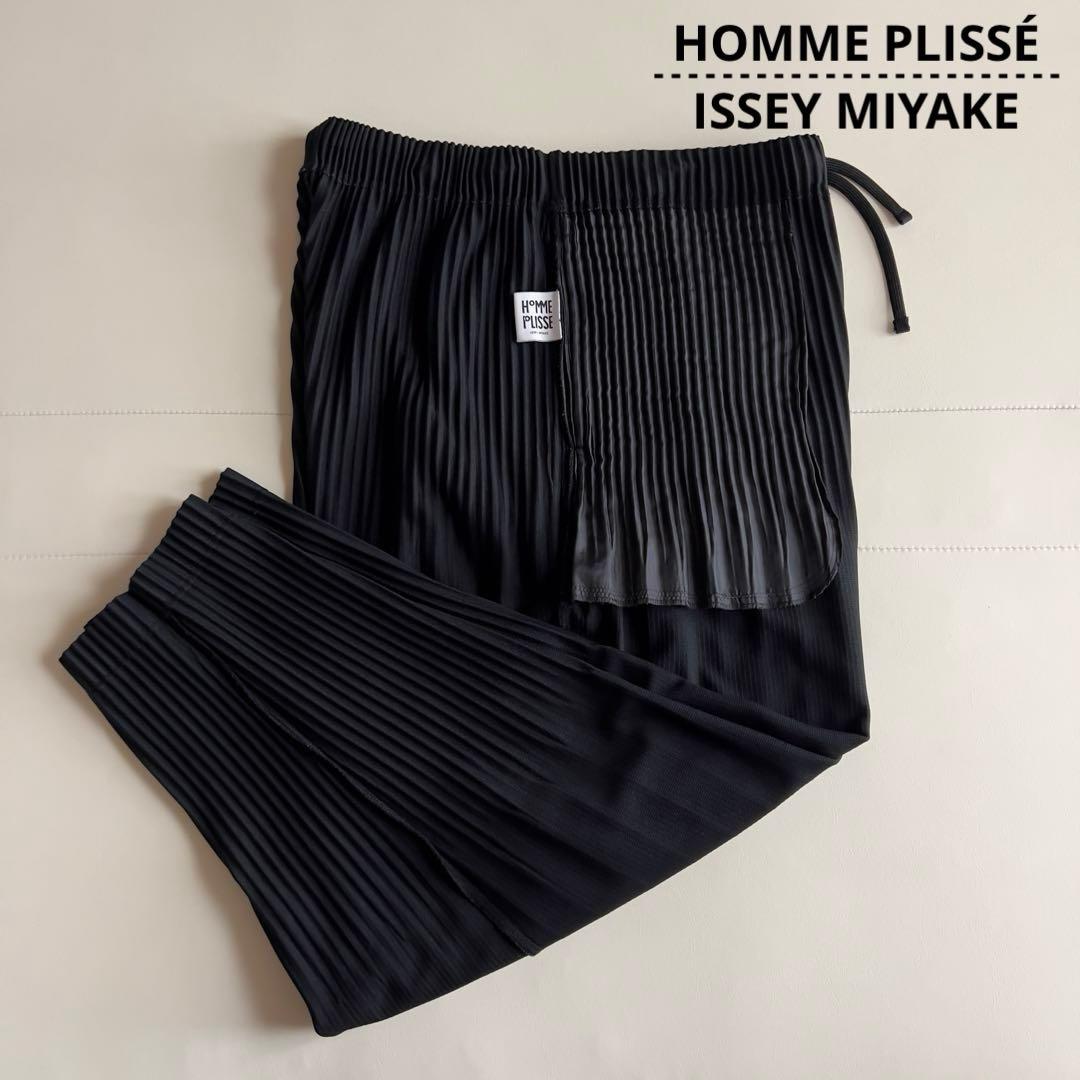 HOMME PLISSE イッセイミヤケ プリーツパンツ サルエルパンツ BK